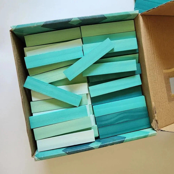 KEVA PLANKS Teal Maple Learn Stack Build Brain Toy 2013 Mindware Precision Green - Picture 13 of 16